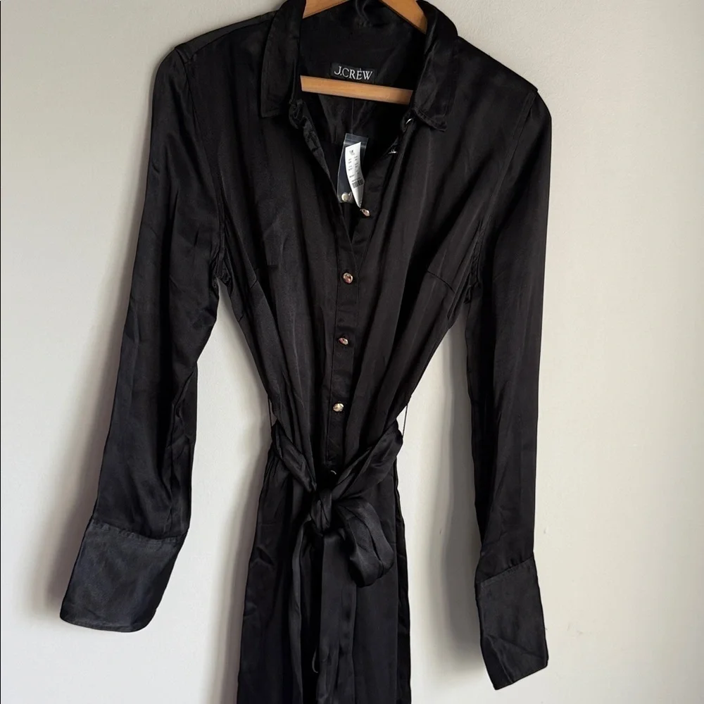 NEW J.Crew Drapey shirtdress in luster crepe 10